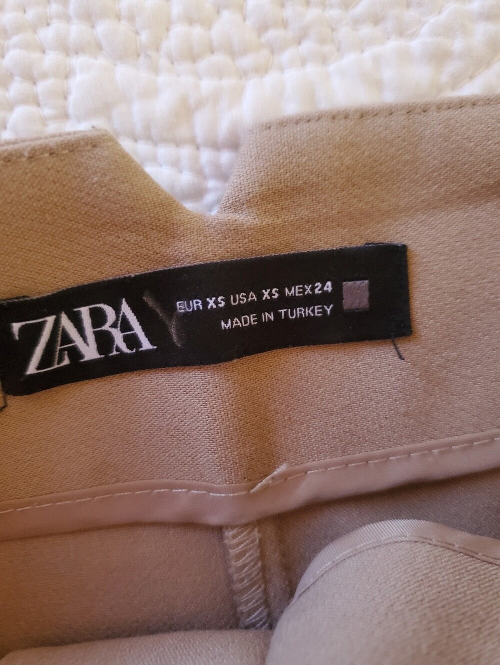 Zara High-Waist Straight Tailored Trousers Pants in Tan Beige Size XS - Picture 7 of 7